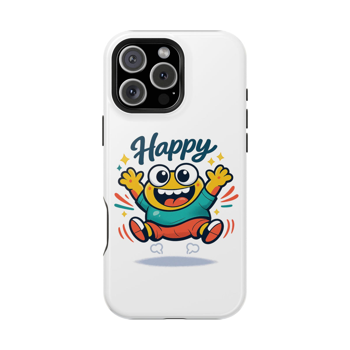 Happy Monster Magnetic Protective Phone Case White
