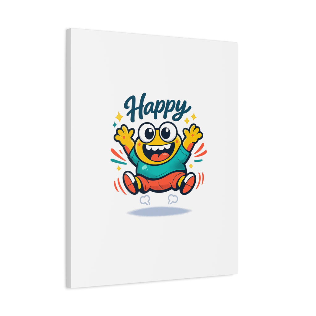 Happy Blob Cartoon Canvas | Bold Cartoon, Thick Outline, Kawaii Minimal