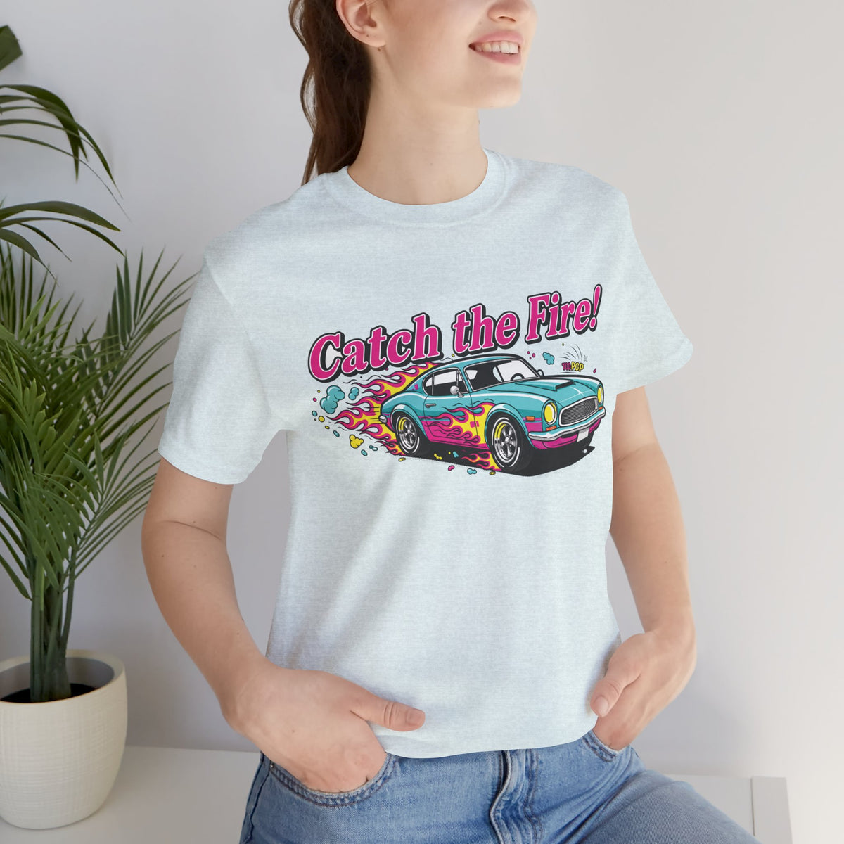 Catch the Fire Vintage Muscle Car Graphic T Shirt