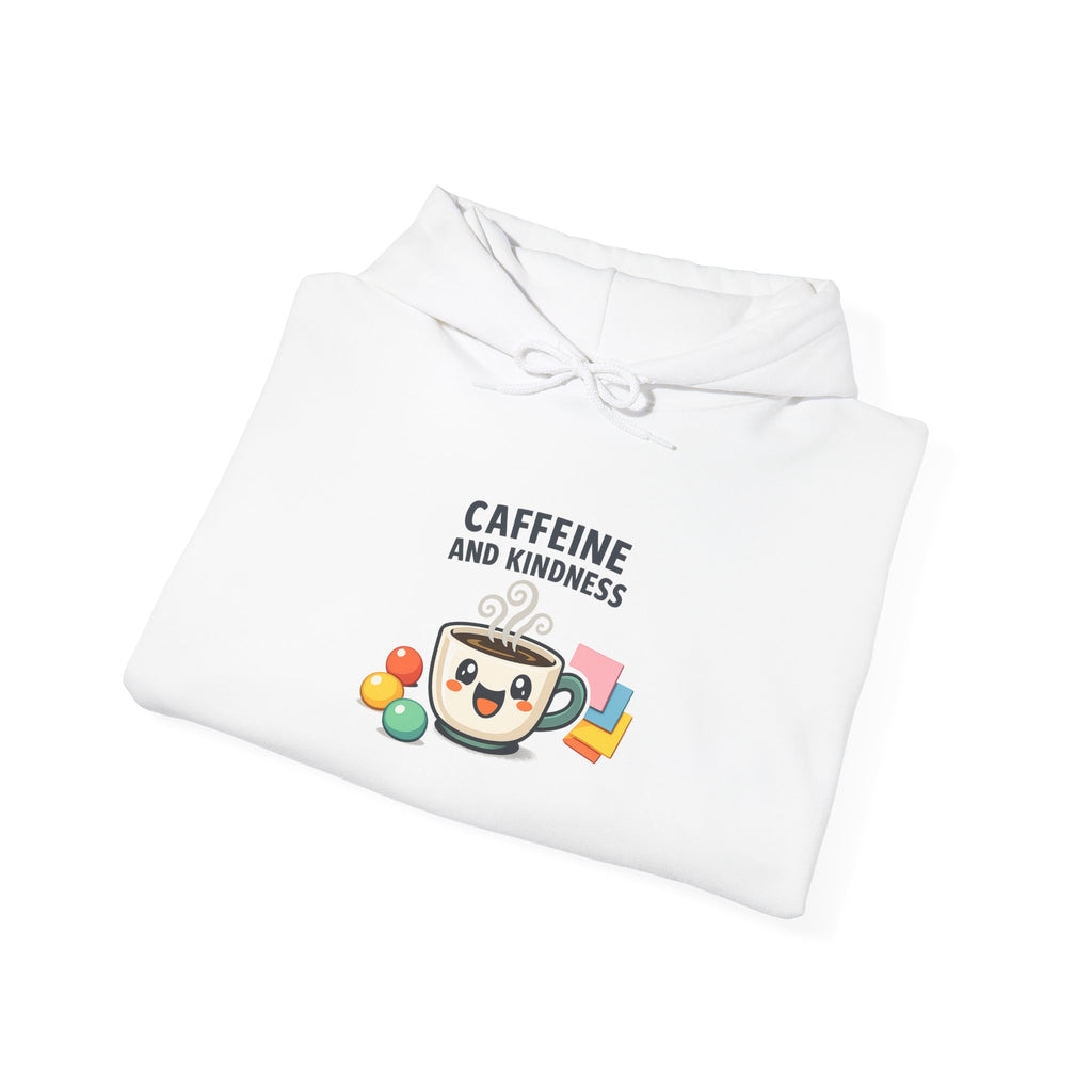 Caffeine and Kindness Hoodie - Cozy Coffee-Themed Sweatshirt