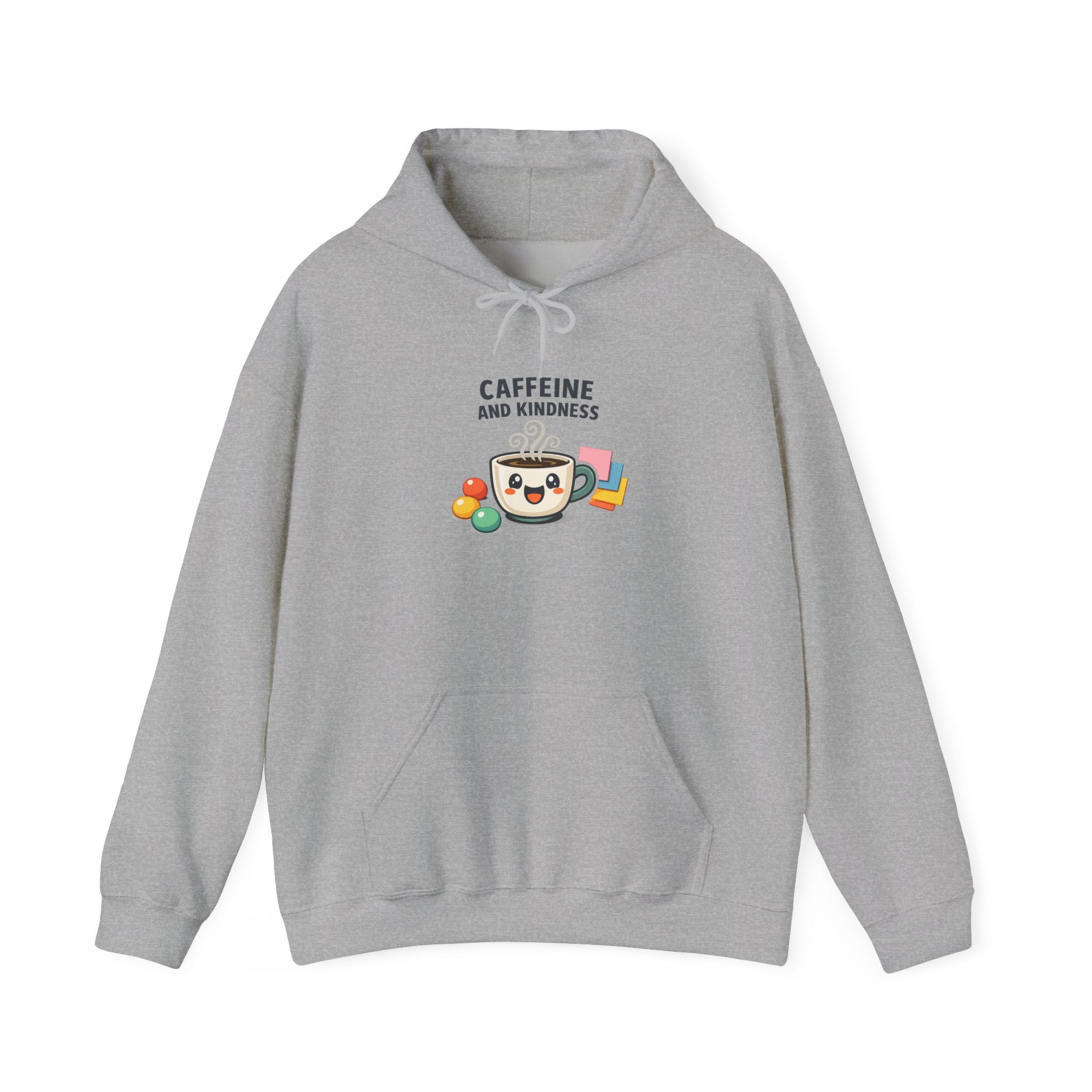 Caffeine and Kindness Hoodie - Cozy Coffee-Themed Sweatshirt