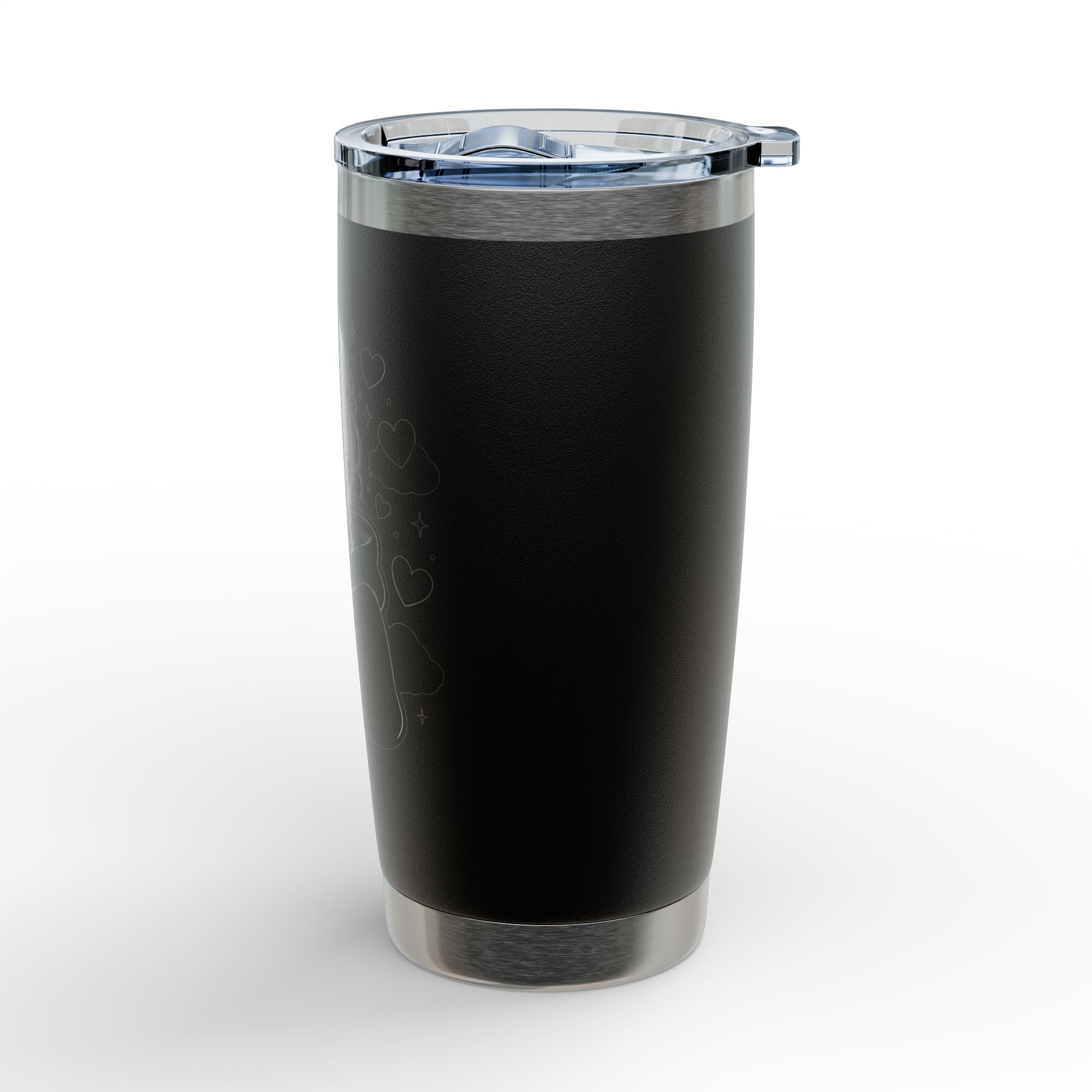 20oz Engraved Tumbler — Cute Girl Drinking Coffee Sketch