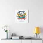 Happy Blob Cartoon Canvas | Bold Cartoon, Thick Outline, Kawaii Minimal