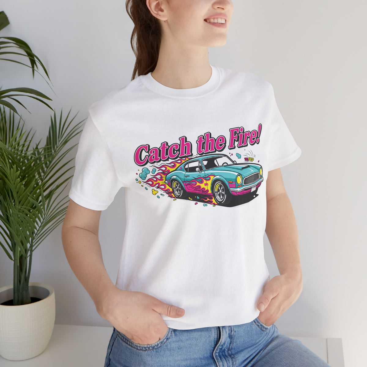 Catch the Fire Vintage Muscle Car Graphic T Shirt