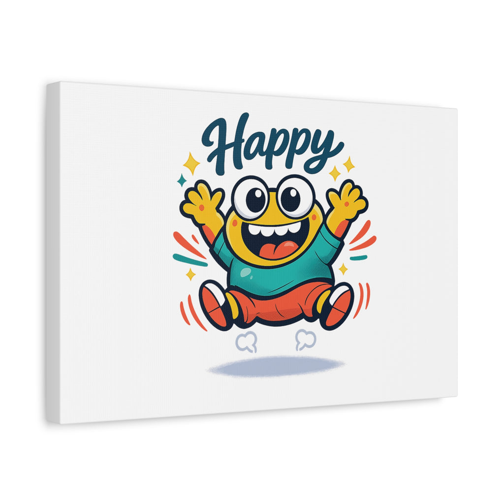 Happy Blob Cartoon Canvas | Bold Cartoon, Thick Outline, Kawaii Minimal