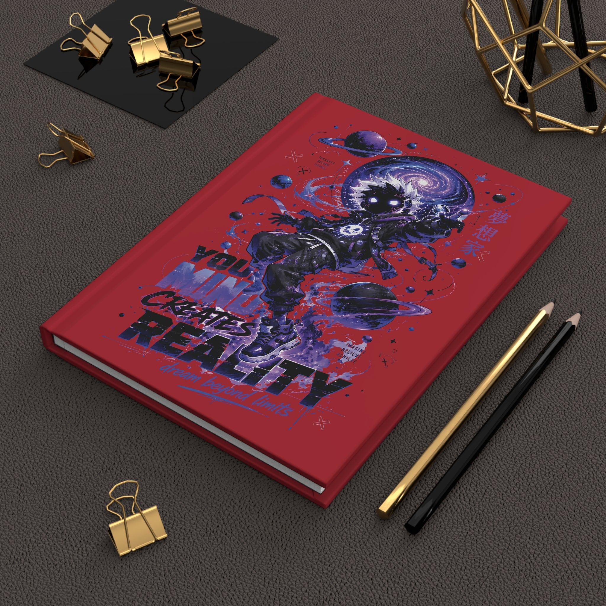 Astral Skateboarder Hardcover Journal — "Your Mind Creates Reality" Notebook