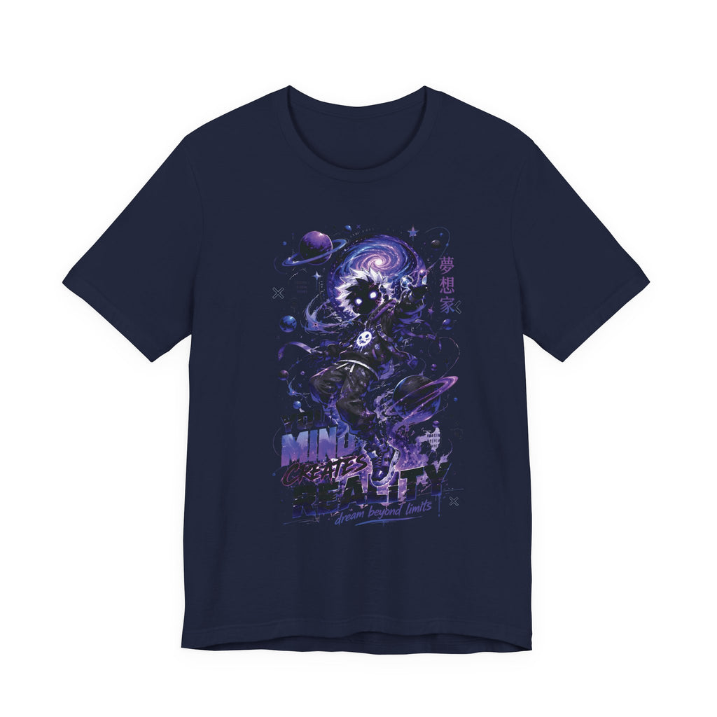 Astronaut Galaxy Tee — "Your Mind Creates Reality" Space Graphic T-Shirt
