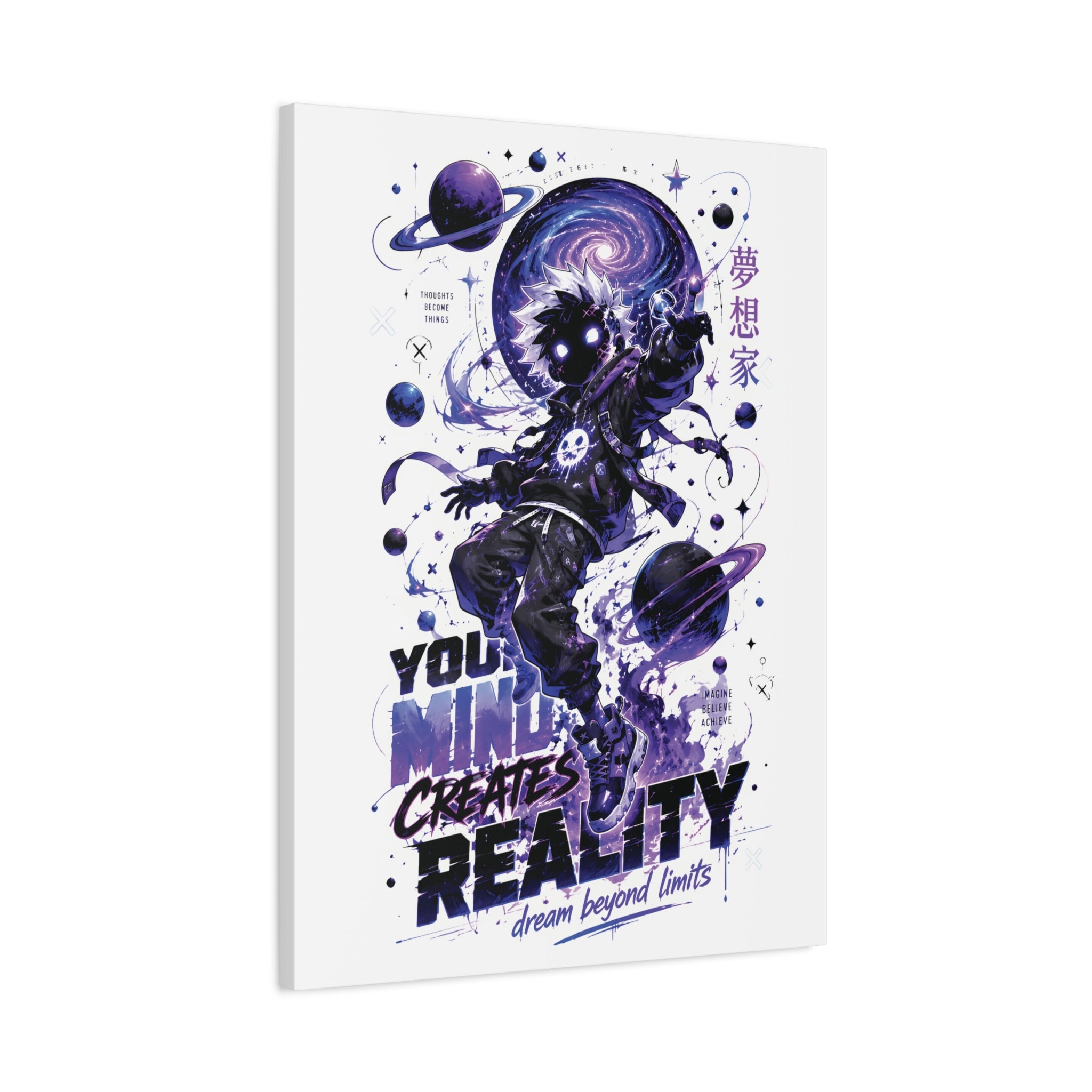 Space Astronaut Canvas Print — “You Mind Creates Reality” Inspirational Wall Art