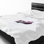 Catch the Fire Retro Cartoon Car Velveteen Plush Blanket | racing flame, vintage car illustration