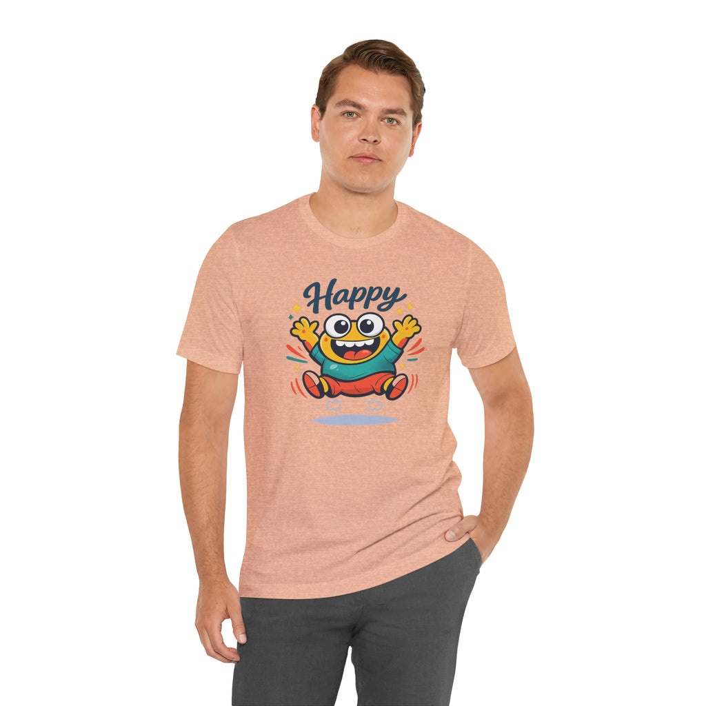Happy Mood Blob Tee | kawaii minimal, thick outline emoji cartoon