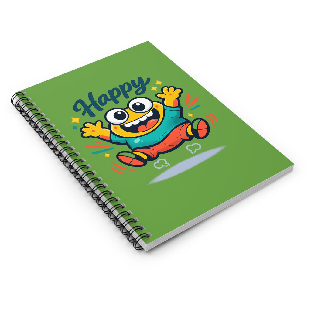 Happy Cartoon Monster Spiral Notebook — Ruled Journal for Kids & Teens