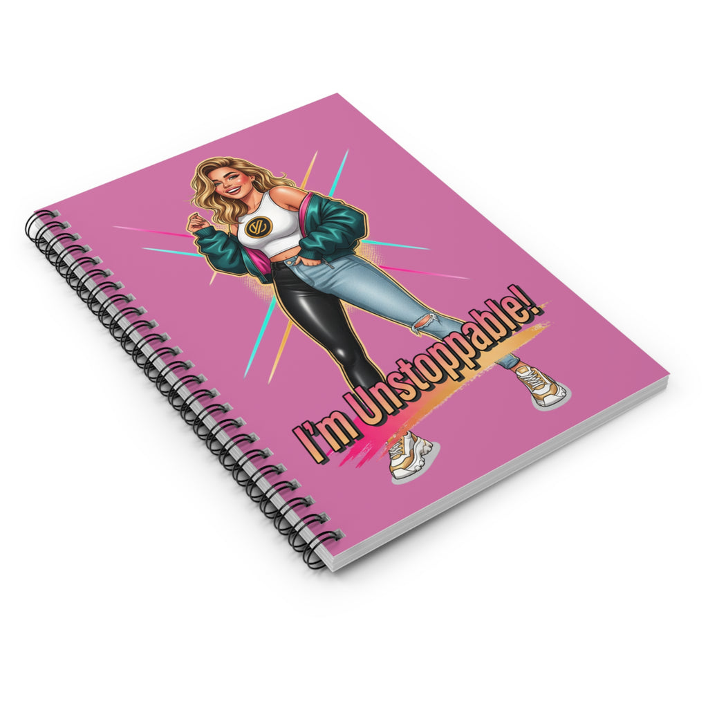 I'm Unstoppable! Spiral Notebook — Motivational Pink Journal for Women