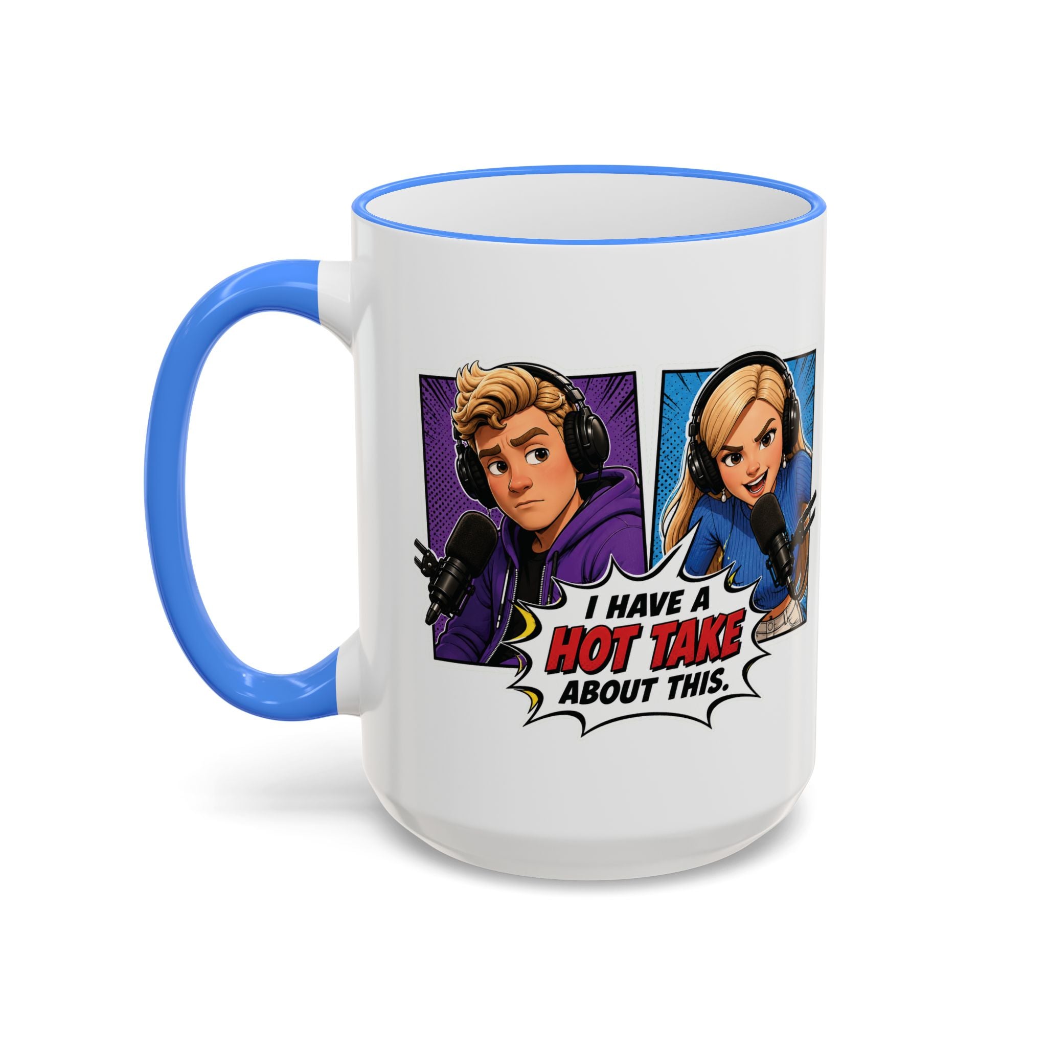Jake And Emma Hot Take Accent Rim Mug – I Have A Hot Take About This Comic Coffee Cup (11oz/15oz)