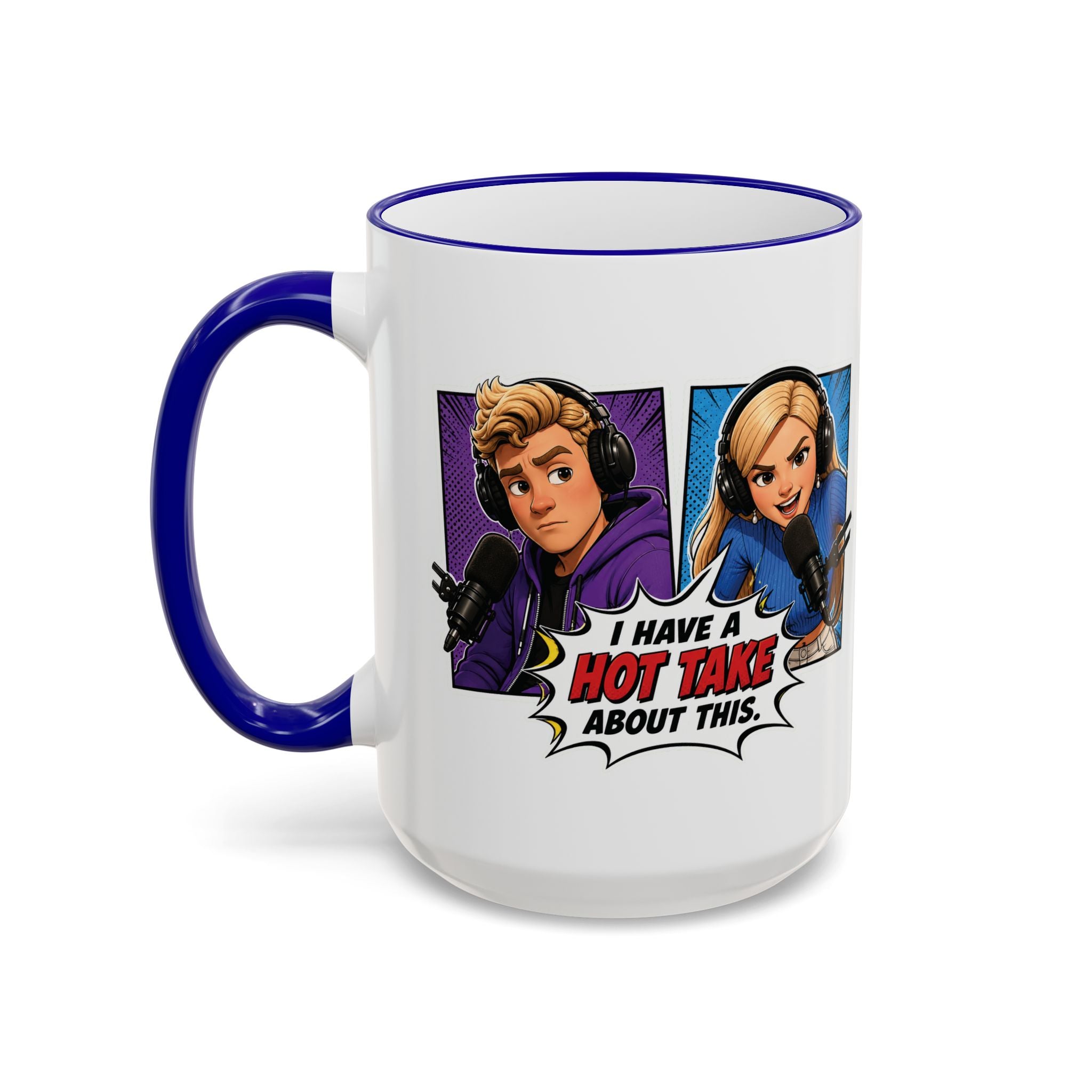 Jake And Emma Hot Take Accent Rim Mug – I Have A Hot Take About This Comic Coffee Cup (11oz/15oz)