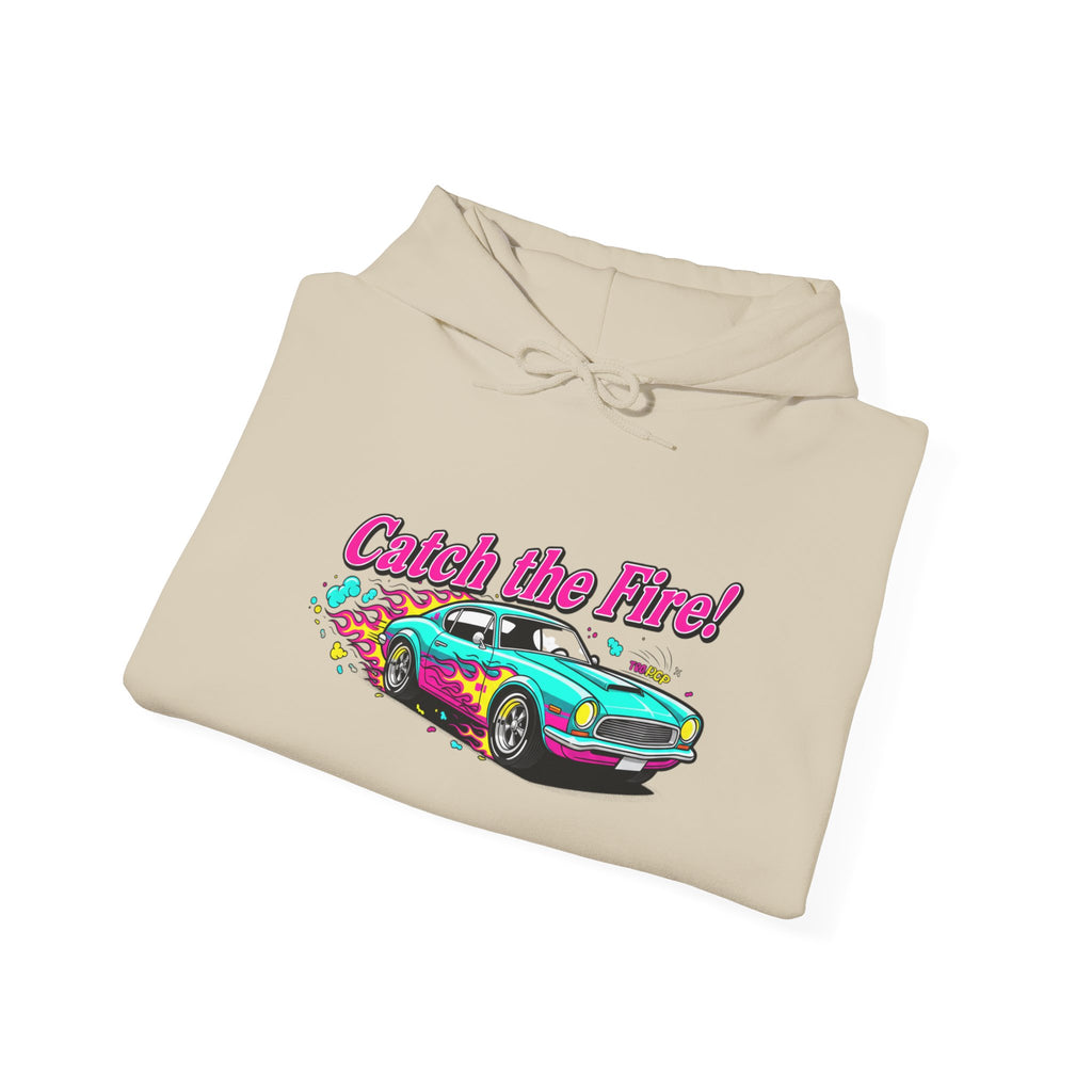 Retro Cartoon Dragster Hoodie – Vintage Racing Flame Graphic Pullover
