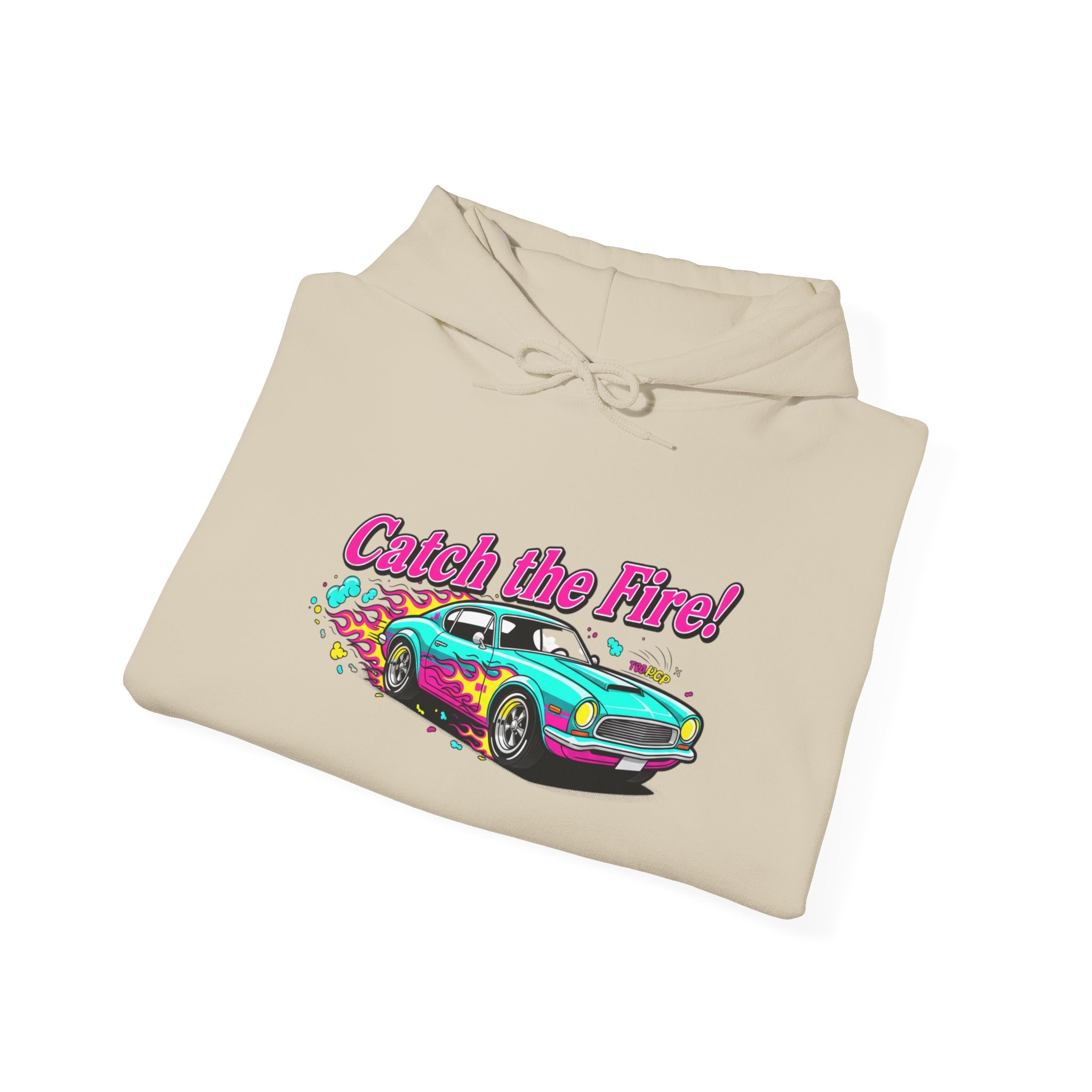 Retro Cartoon Dragster Hoodie – Vintage Racing Flame Graphic Pullover