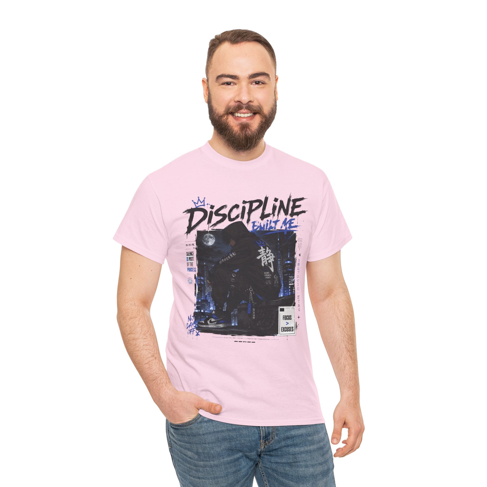 Discipline Anime Graphic Tee — Night Samurai Streetwear