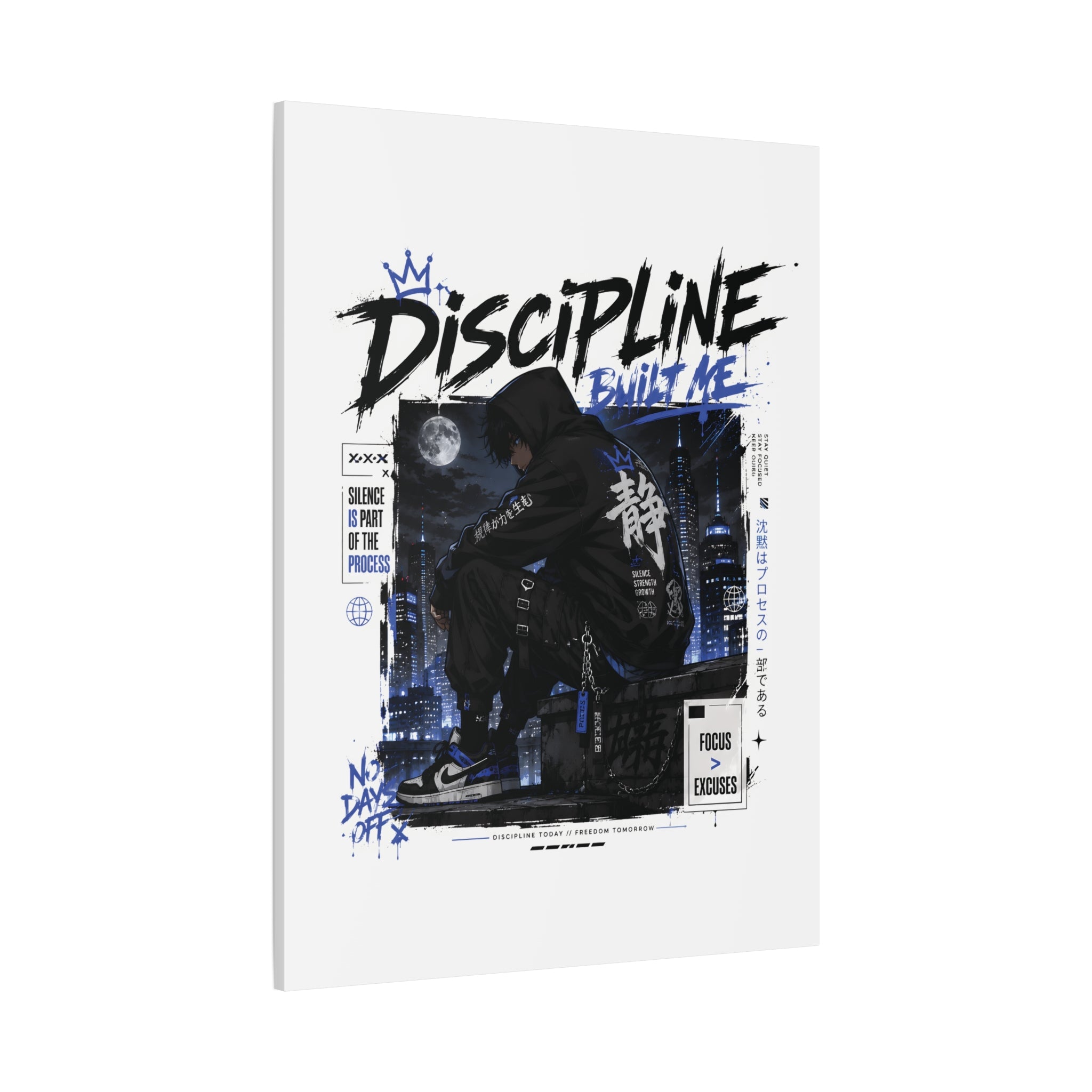 Discipline Built Me Canvas Print — Urban Streetwear Motivational Wall Art