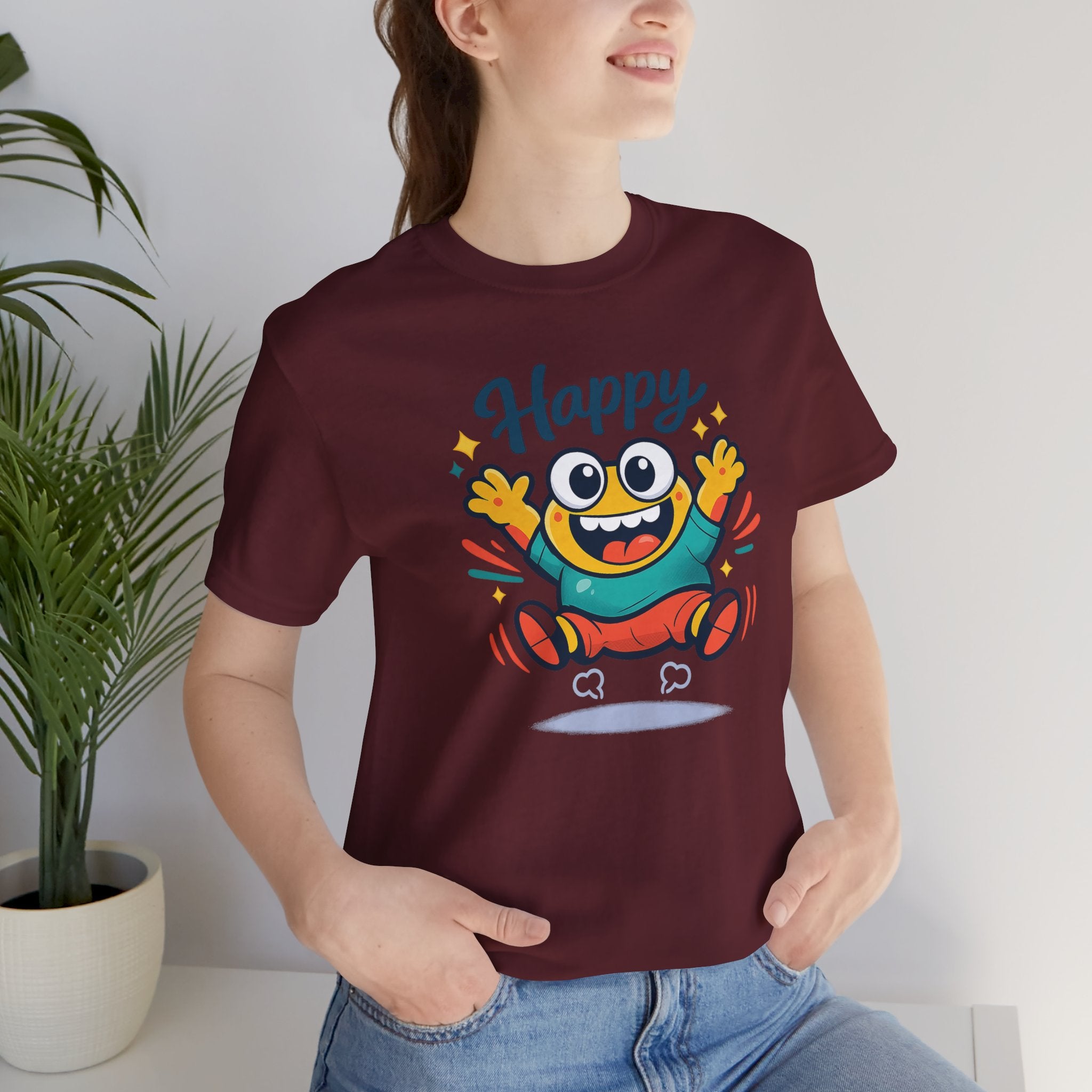 Happy Mood Blob Tee | kawaii minimal, thick outline emoji cartoon