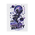 Velveteen Plush Blanket — Cosmic Astronaut 'Your Mind Creates Reality' Soft Throw