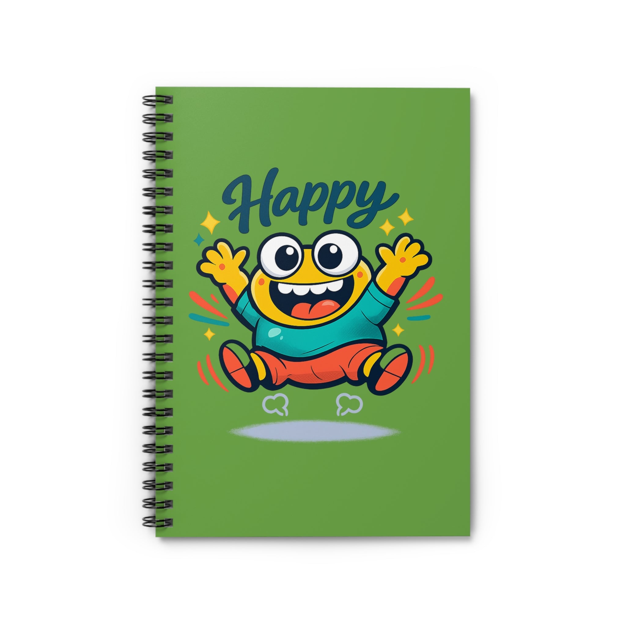 Happy Cartoon Monster Spiral Notebook — Ruled Journal for Kids & Teens