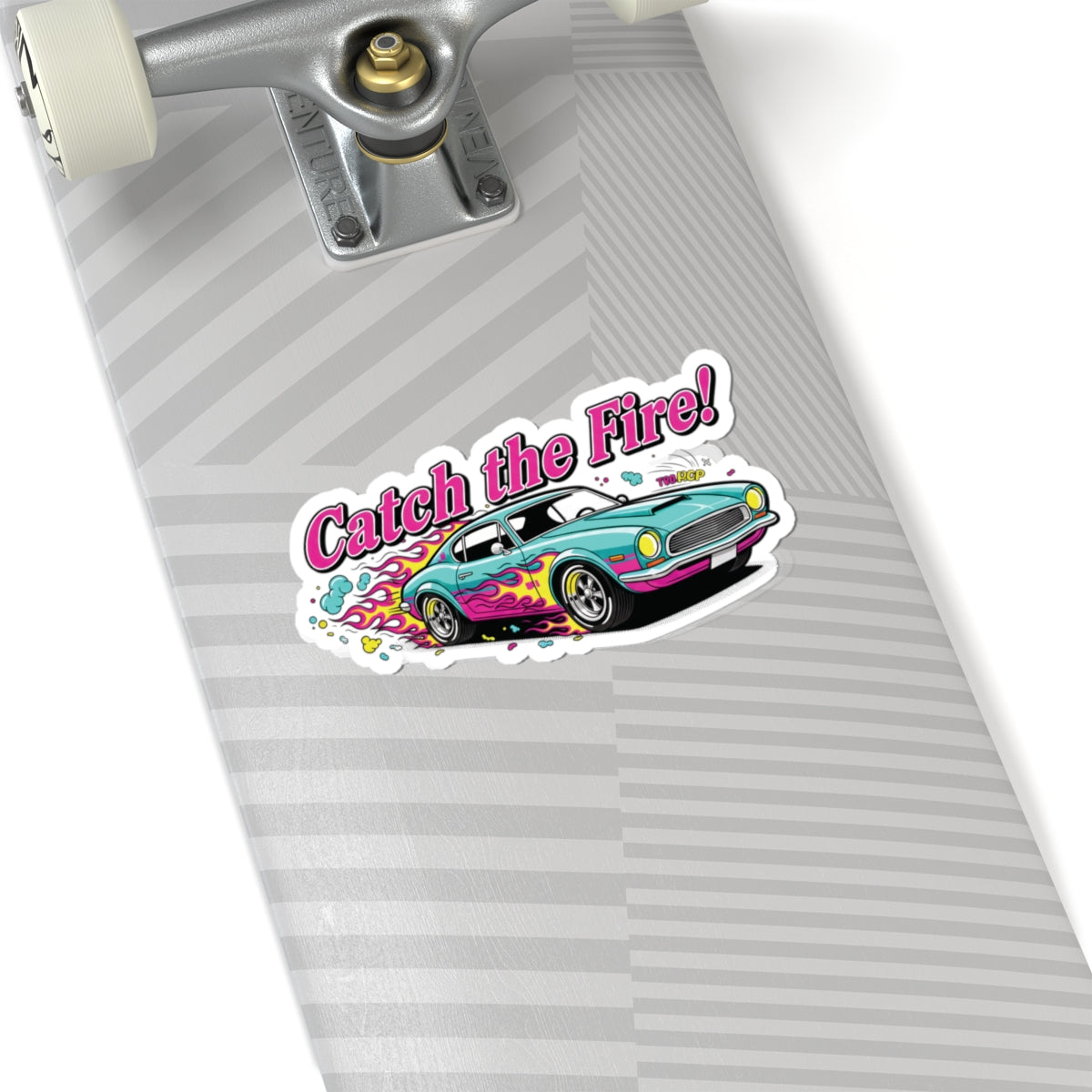 Retro Cartoon Dragster Racing Flame Sticker