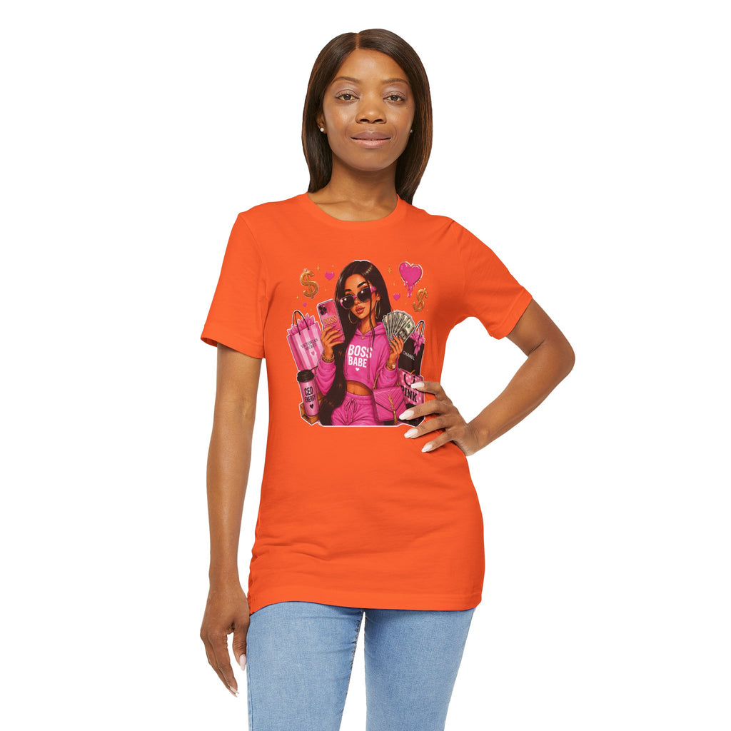 Boss Babe Pink Fashion T Shirt Glam Shopping Graphic Tee