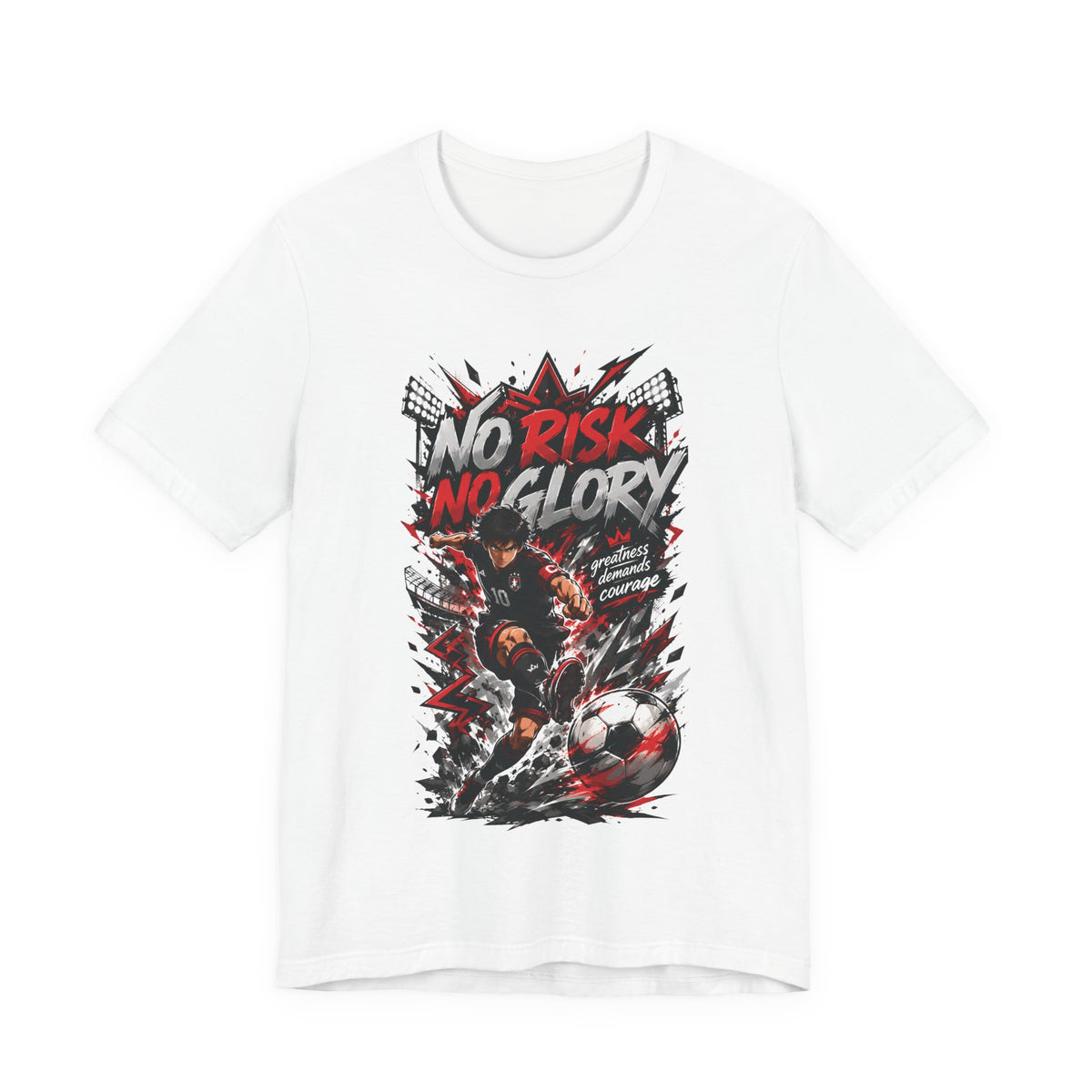 No Risk No Glory Soccer Graphic T Shirt