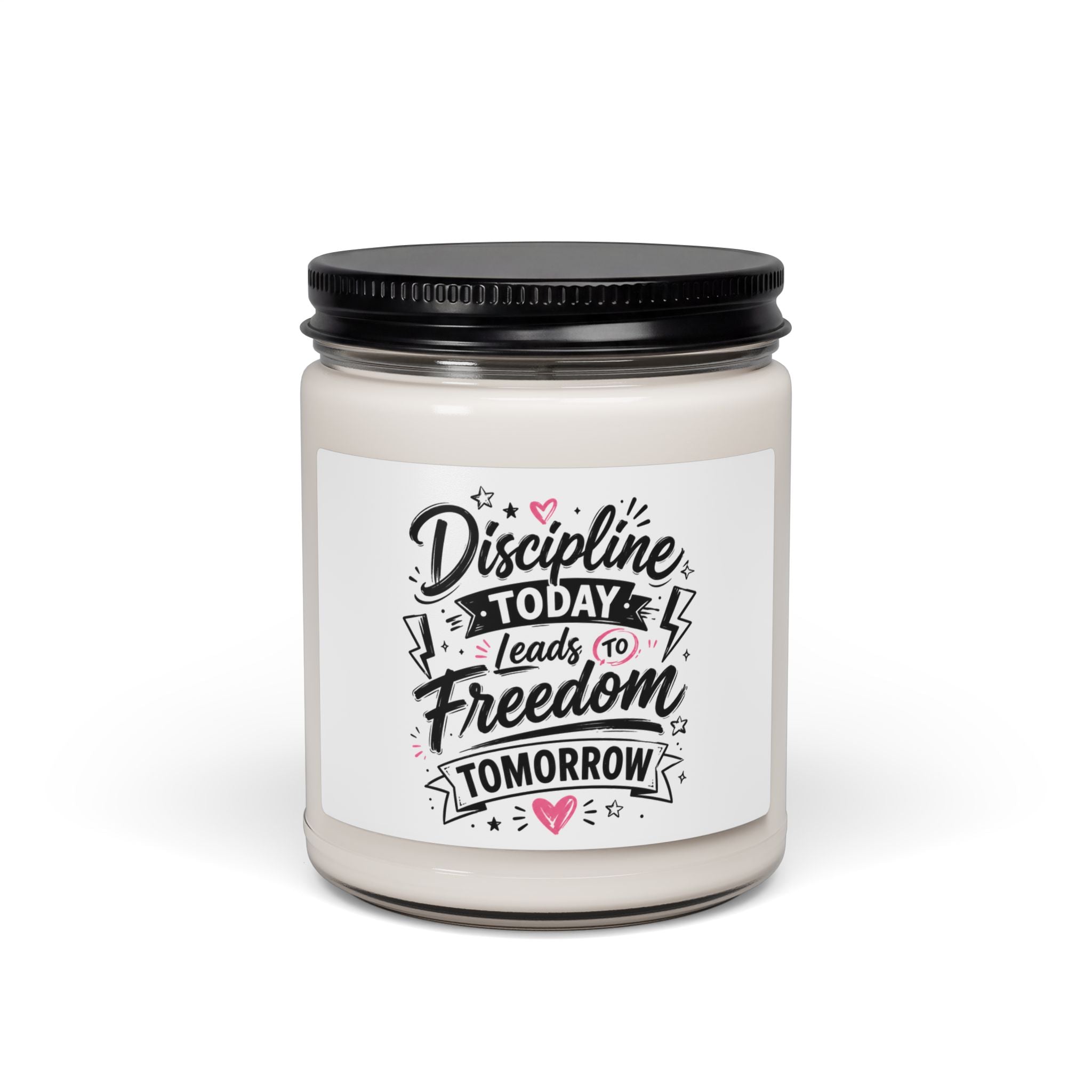 Soy Candle — "Discipline Today Leads to Freedom Tomorrow" Motivational Scented Candle (9oz)