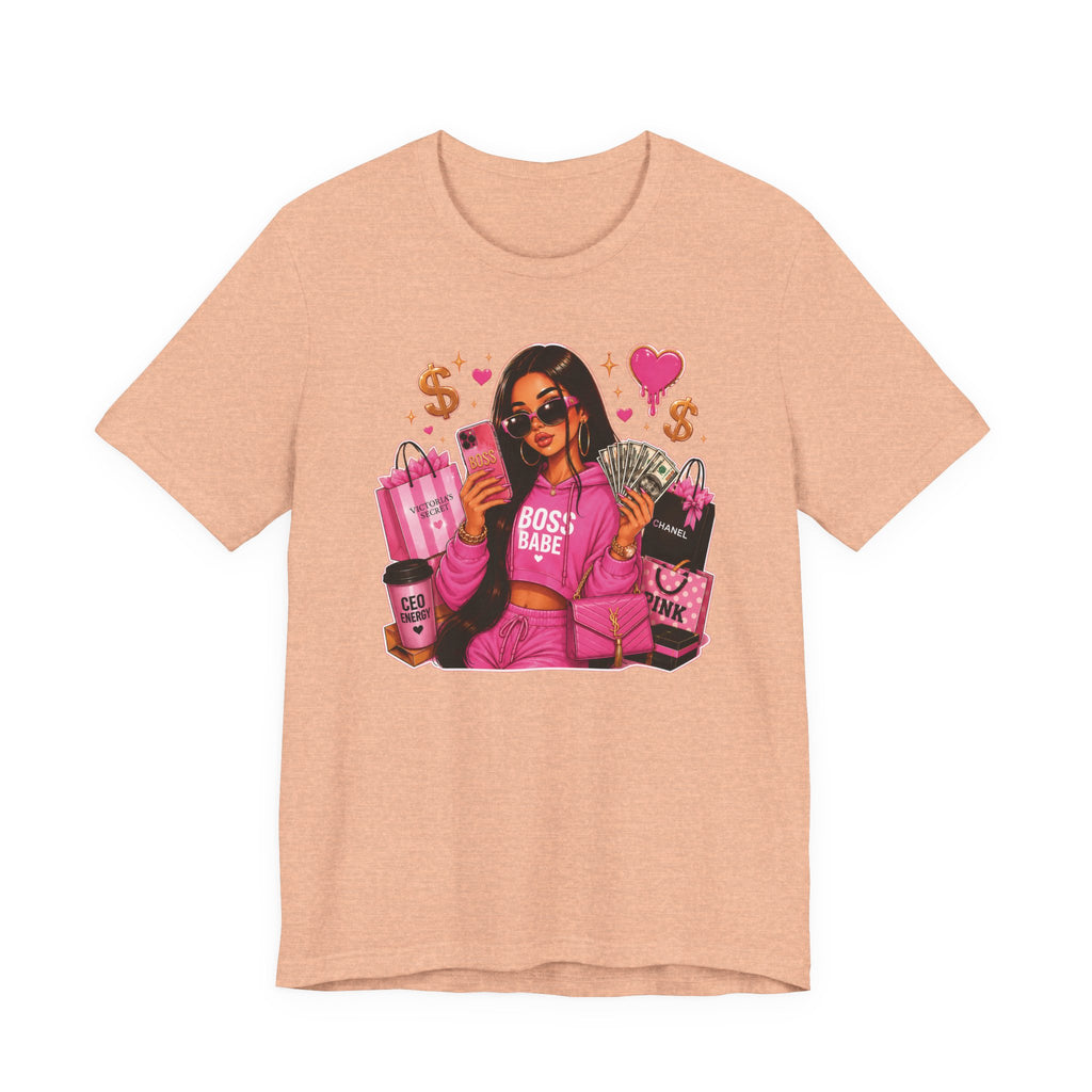 Boss Babe Pink Fashion T Shirt Glam Shopping Graphic Tee