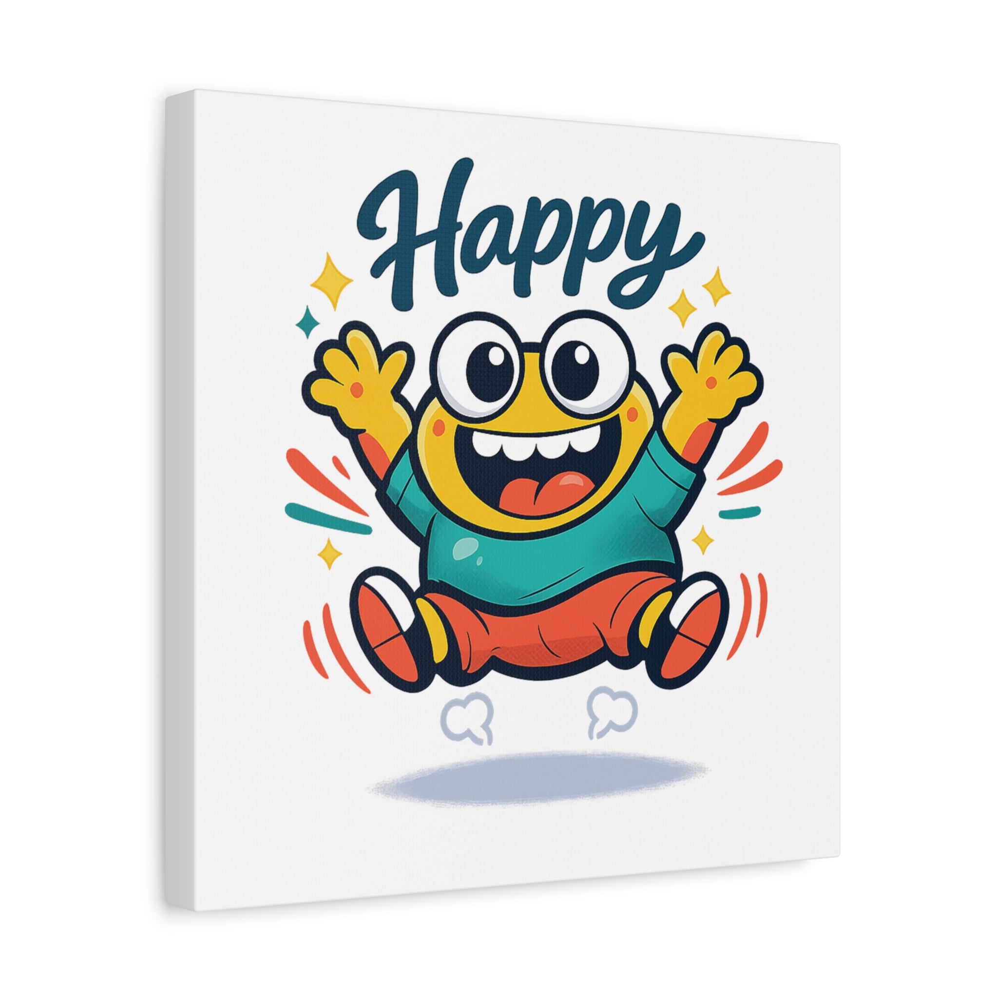 Happy Blob Cartoon Canvas | Bold Cartoon, Thick Outline, Kawaii Minimal