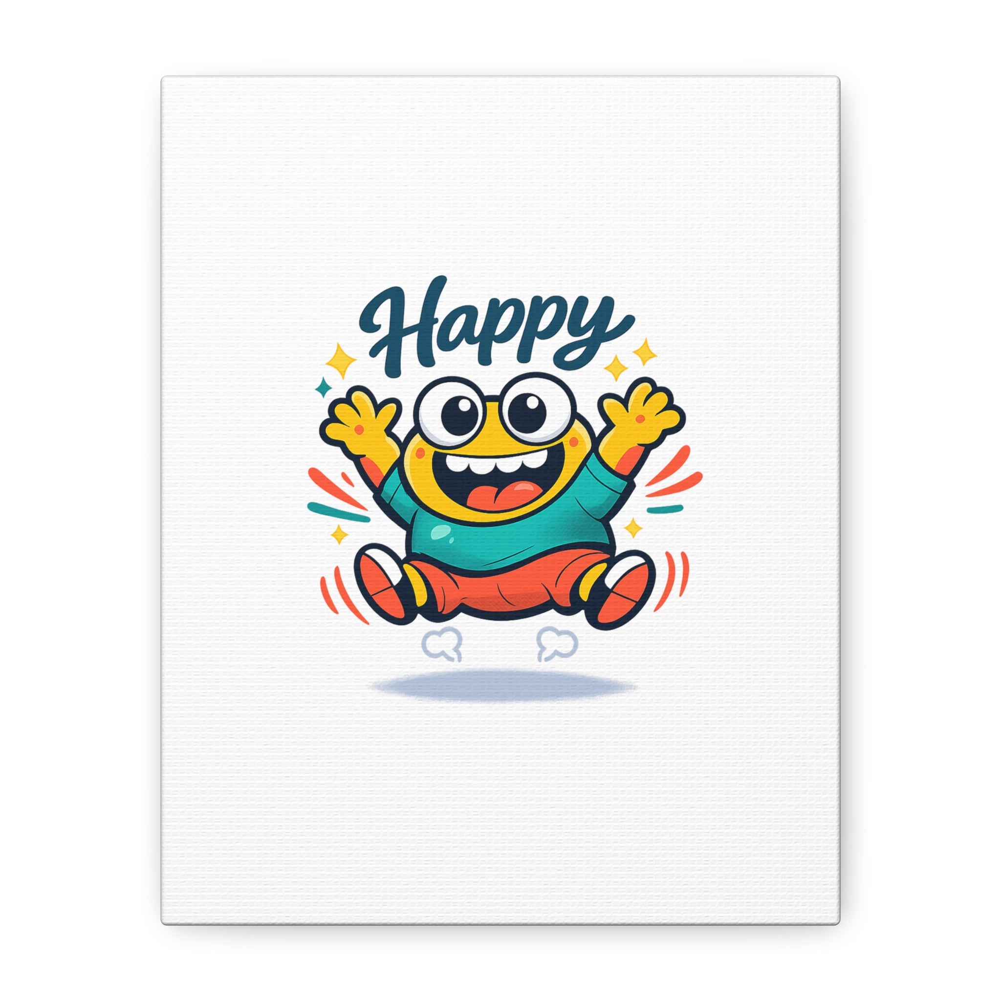 Happy Blob Cartoon Canvas | Bold Cartoon, Thick Outline, Kawaii Minimal