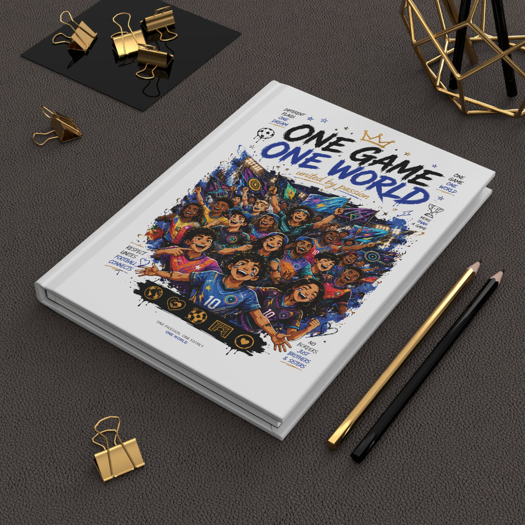 Soccer Fan Journal — "One Game One World" Hardcover Notebook (Personalizable Number 10)