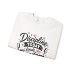 Crewneck Sweatshirt — "Discipline Today Leads to Freedom Tomorrow" Motivational Graphic