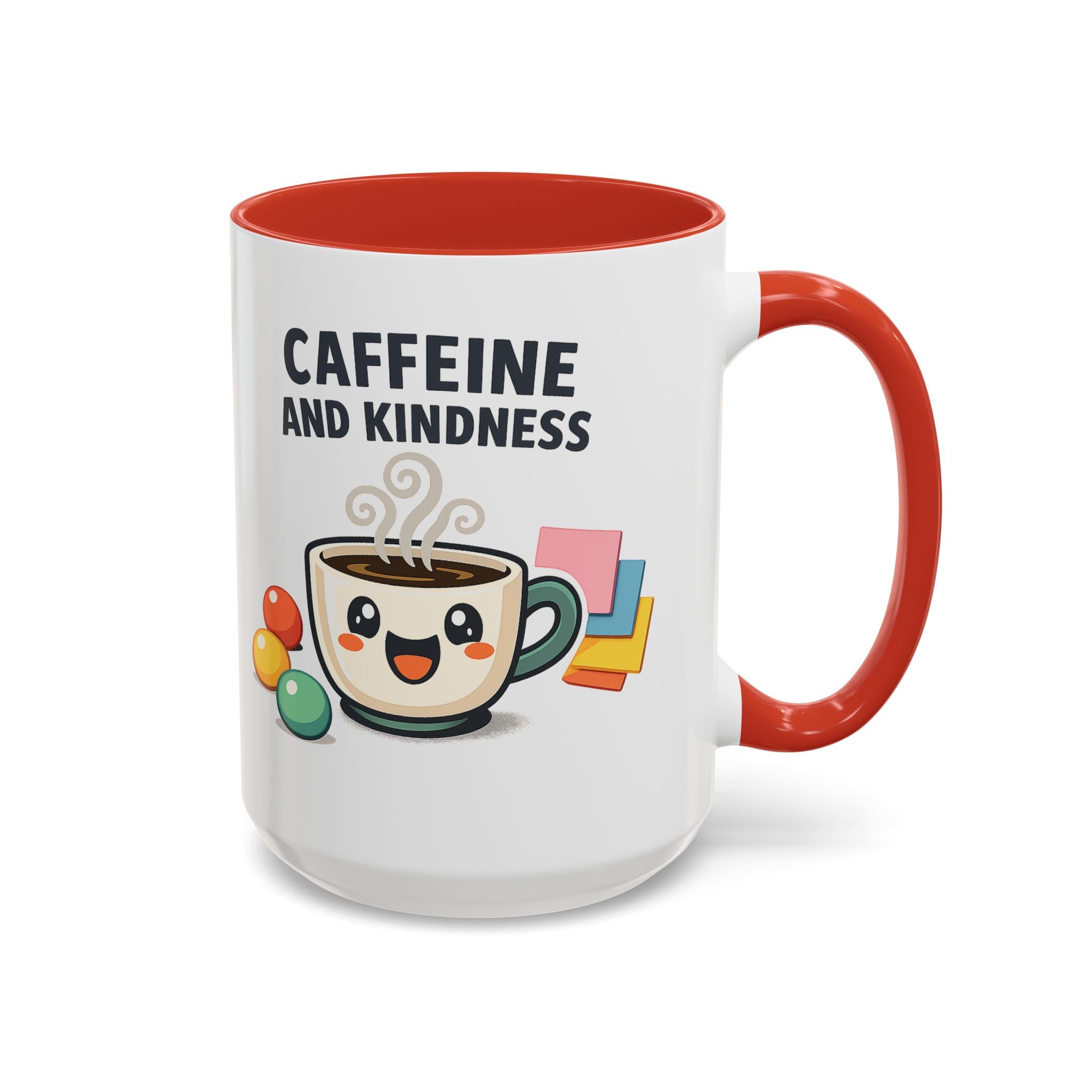 Caffeine and Kindness Coffee Mug – Ceramic Accent Mug (11oz / 15oz)