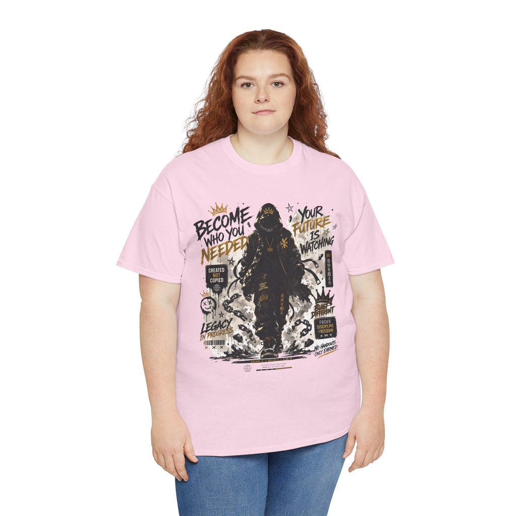 Motivational Soldier Graphic Tee – "Become Who You Need" Inspirational Military Design