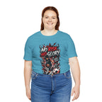 No Risk No Glory Soccer T-Shirt — Dynamic Football Player Graphic Tee