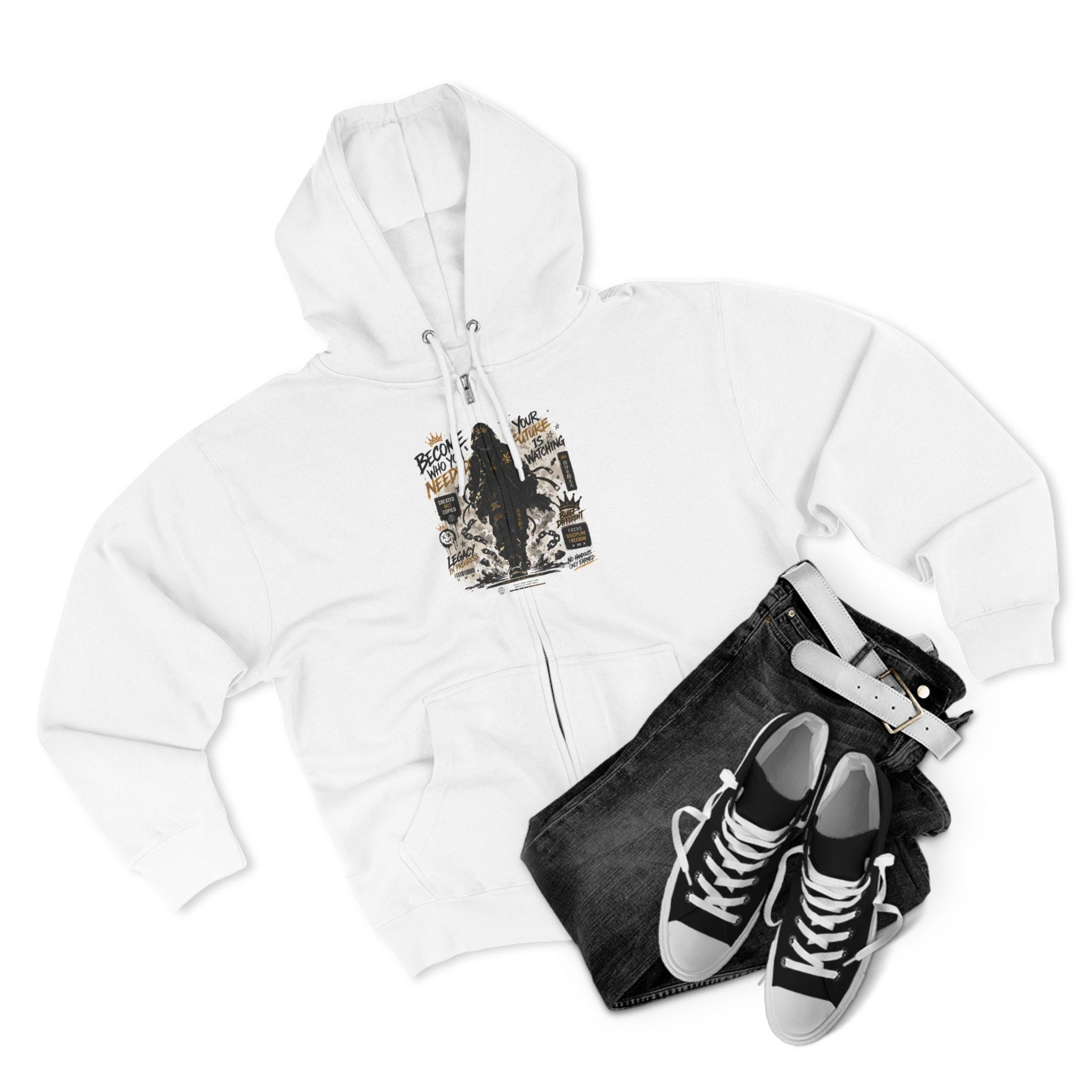 Bigfoot Forest Zip Hoodie — Sasquatch Graphic Full-Zip Hoodie