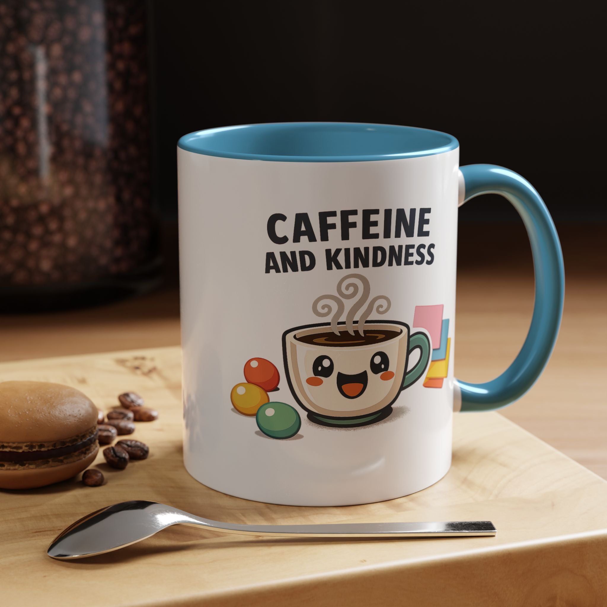 Caffeine and Kindness Coffee Mug – Ceramic Accent Mug (11oz / 15oz)