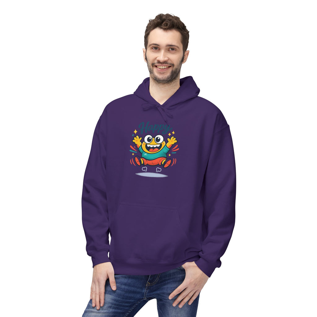 Happy Blob Graphic Hoodie – Cute Cartoon 'Happy' Pullover