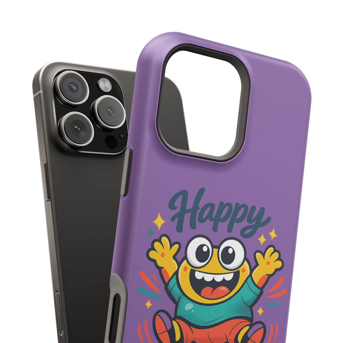 Happy Monster Magnetic Protective Phone Case Purple