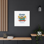 Happy Blob Cartoon Canvas Bold Kawaii Wall Art