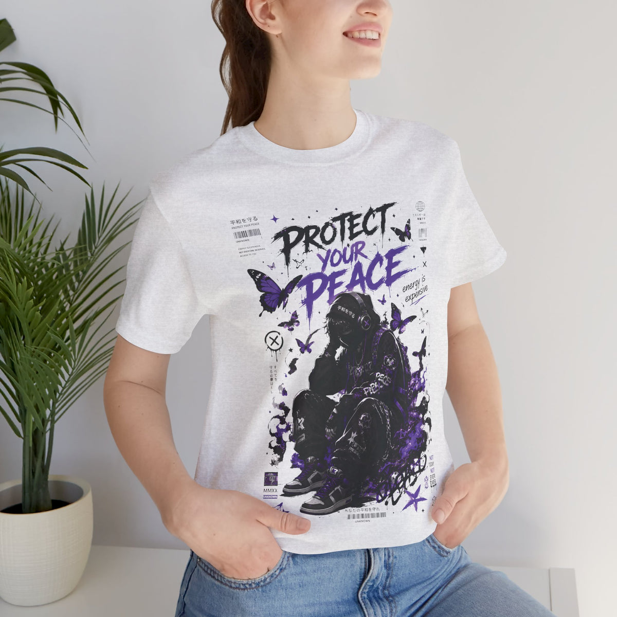 Protect Your Peace Gothic Butterfly Graphic T Shirt