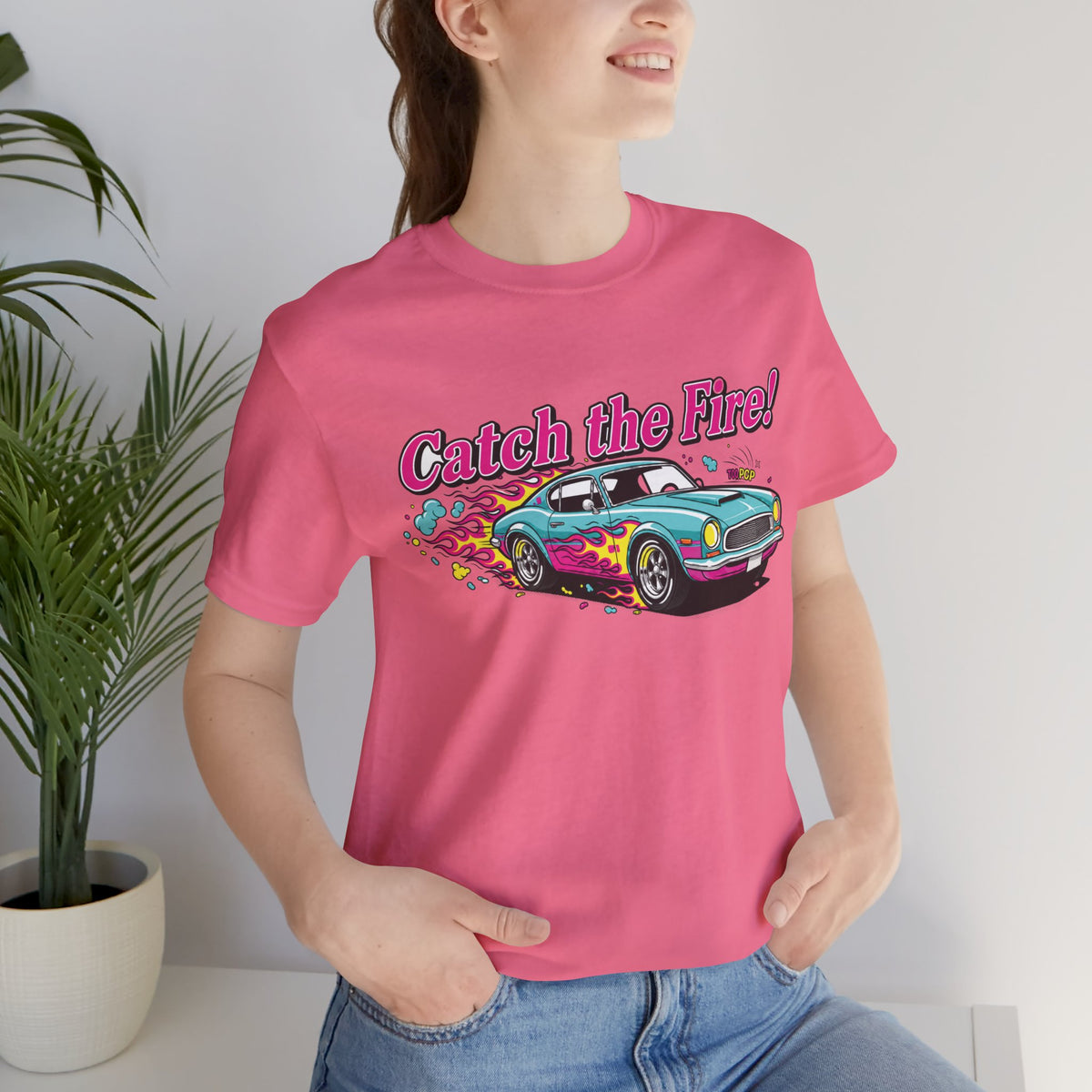Catch the Fire Vintage Muscle Car Graphic T Shirt