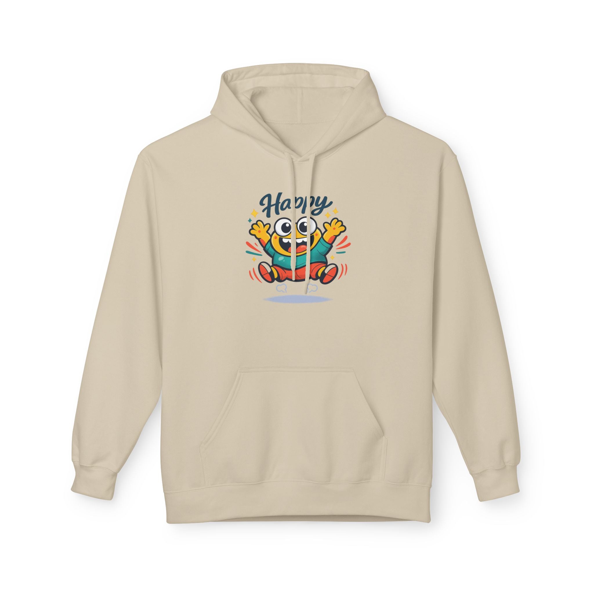Happy Blob Graphic Hoodie – Cute Cartoon 'Happy' Pullover