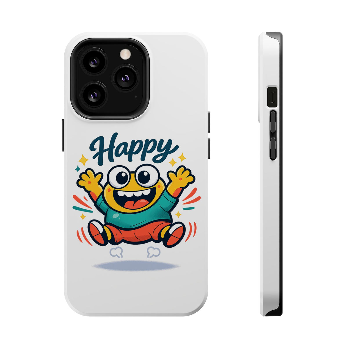 Happy Monster Magnetic Protective Phone Case White