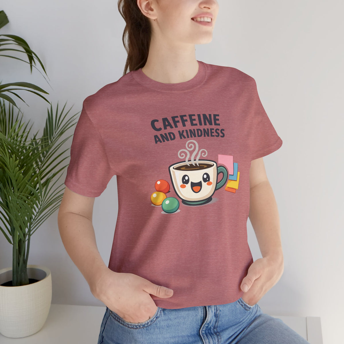 Caffeine and Kindness Coffee Graphic T Shirt