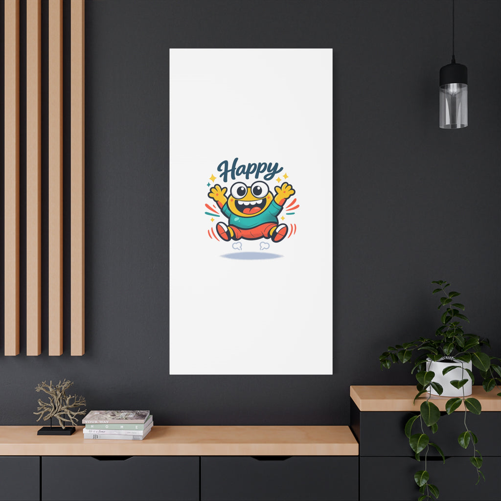 Happy Blob Cartoon Canvas | Bold Cartoon, Thick Outline, Kawaii Minimal