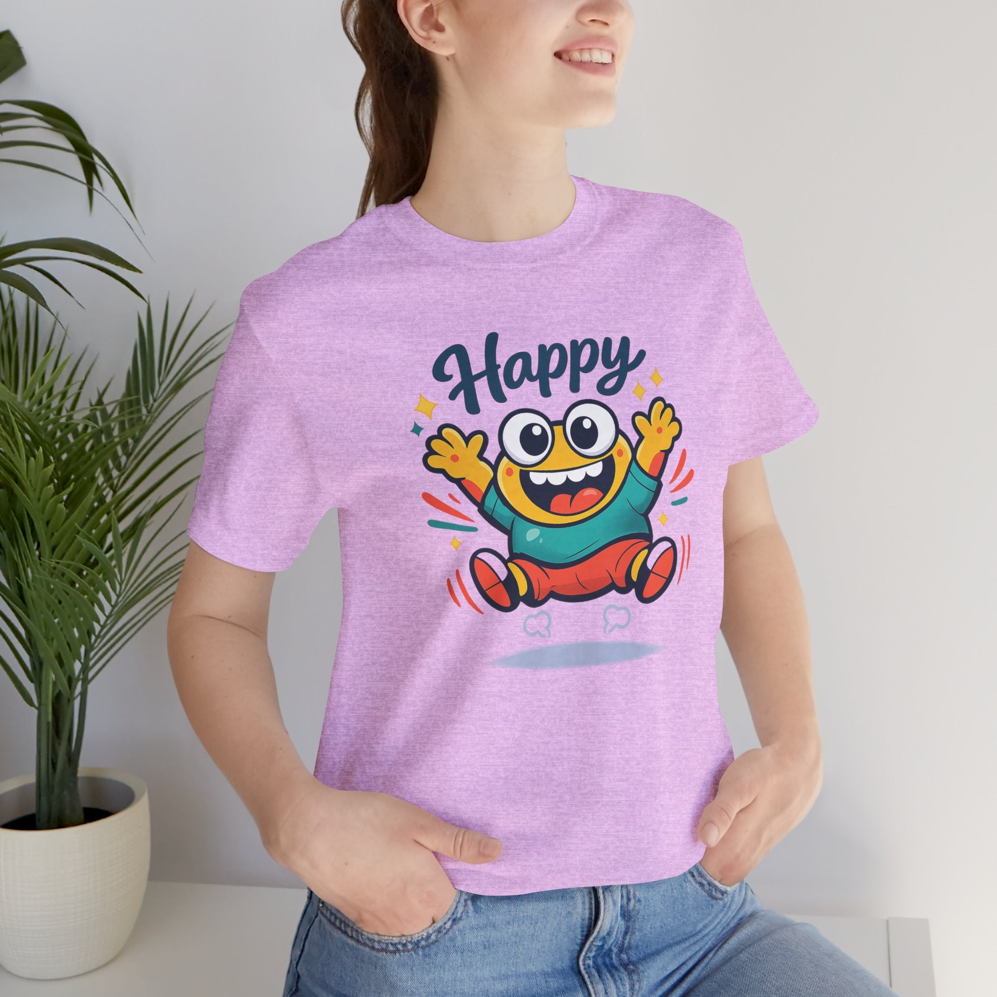Happy Mood Blob Tee | kawaii minimal, thick outline emoji cartoon