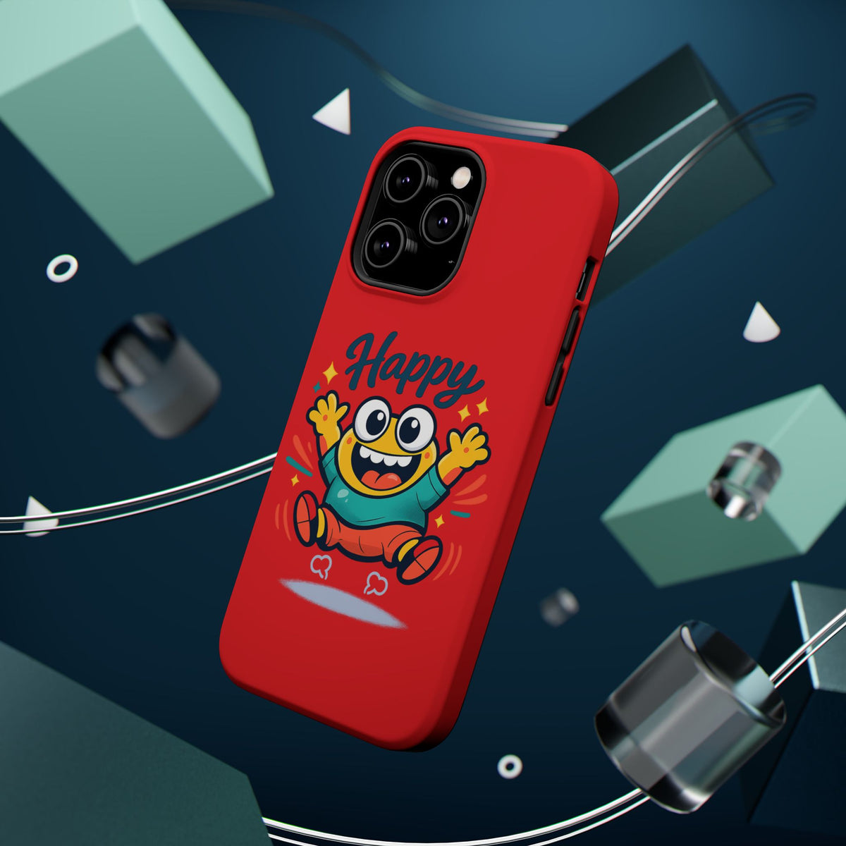 Happy Monster Magnetic Protective Phone Case Red